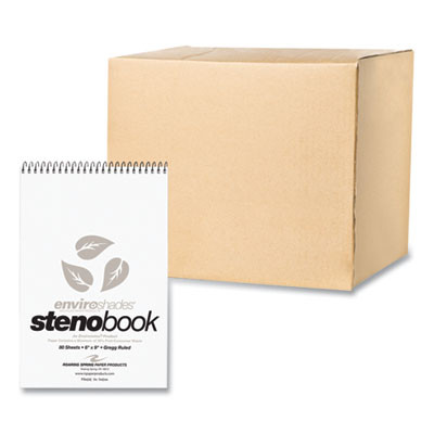 Enviroshades Steno Pad, White Cover, Gregg Rule, (80) Gray 6 x 9 Sheets, 24/Carton