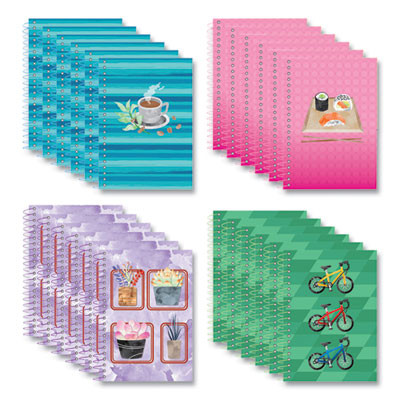 Lifenotes Wirebound Notebook, 1-Subject, Medium/College Rule, Assorted Cover Colors, (80) 7 x 5 Sheets, 24/Carton