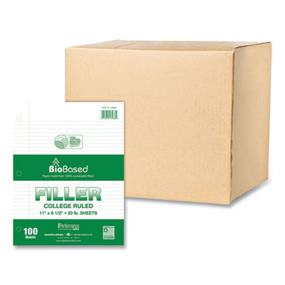 Filler Paper, 3-Hole, 8.5 x 11, College Rule, 100 Sheets/Pack, 24 Packs/Carton