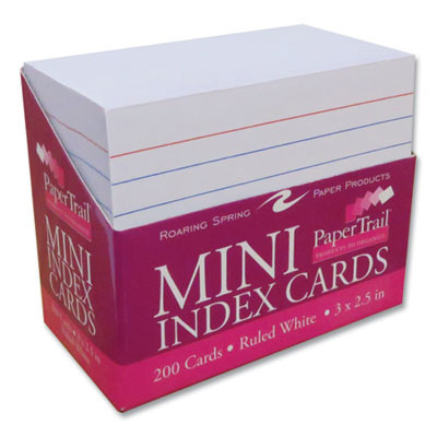 Trayed Index Cards, Narrow Ruled, 3 x 2.5, 200/Tray, 36/Carton