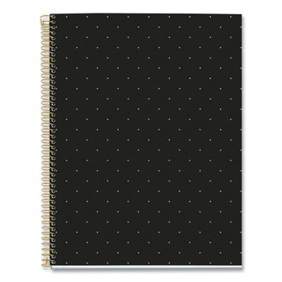 Mr M Fashion Notebook, 4-Subject, Medium/College Rule, Black/Gold Cover, (120) 11 x 8.5 Sheets, 5/Carton