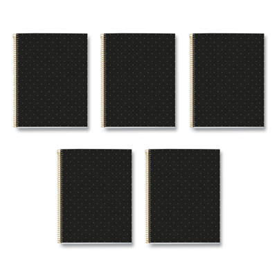 Mr M Fashion Notebook, 4-Subject, Medium/College Rule, Black/Gold Cover, (120) 11 x 8.5 Sheets, 5/Carton