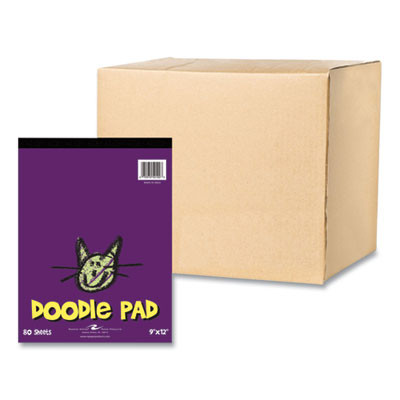 Kids Doodle Pad, Unruled, (80) White 9 x 12 Sheets, 12/Carton