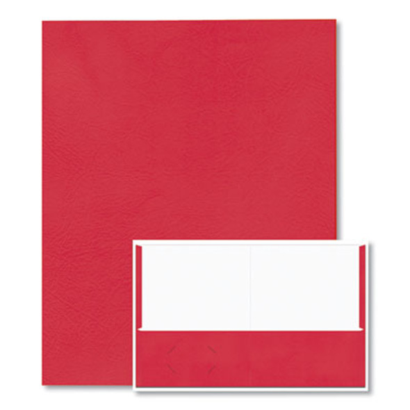 Pocket Folder, 0.5" Capacity, 11 x 8.5, Red, 25/Box, 10 Boxes/Carton