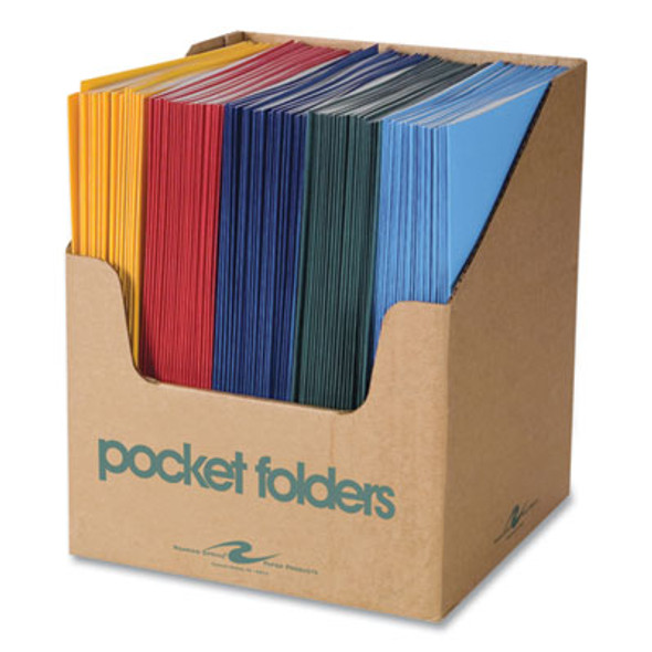 Pocket Folder, 0.5" Capacity, 11 x 8.5, Assorted Colors, 100/Carton