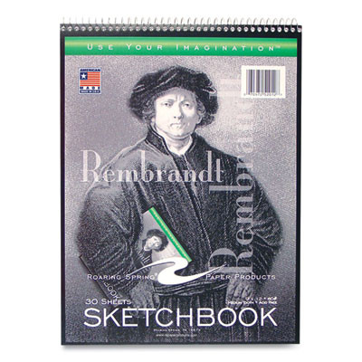 Sketch Pad, Black/Green/White Cover, Unruled, (30) White 9 x 12 Sheets, 12/Carton