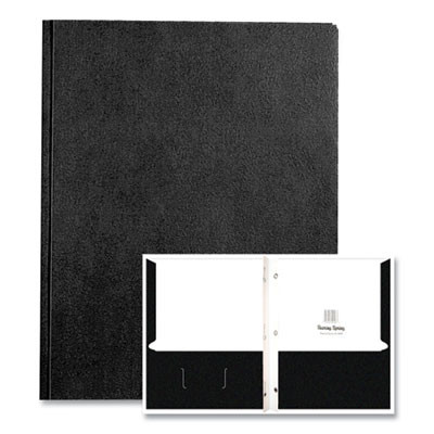 Pocket Folder With Prongs, Accommodates (100) 11 x 8.5 Sheets, Black, 250/Carton