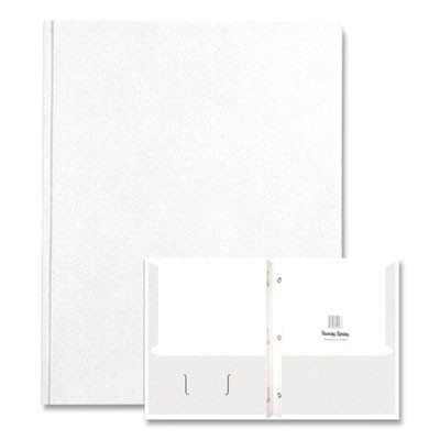 Pocket Folder With Prongs, Accommodates (100) 11 x 8.5 Sheets, White, 250/Carton
