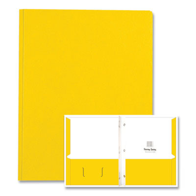 Pocket Folder With Prongs, Accommodates (100) 11 x 8.5 Sheets, Yellow, 250/Carton