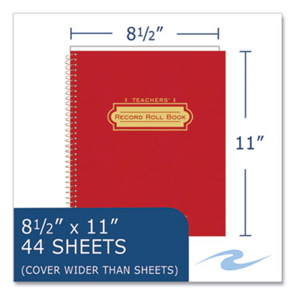 Teacher's Record And Roll Book, 50 Students, 5-6 Week Terms, 40-Week Span, Randomly Assorted Colors, 11 x 8.5 Sheets, 24/Ct