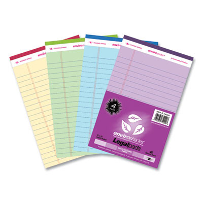 Enviroshades Legal Notepads, Wide/Legal Rule, (40) Assorted Color 5 x 8 Sheets, 72/Carton
