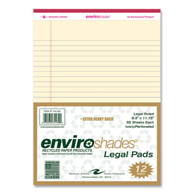 Enviroshades Legal Notepads, Wide/Legal Rule, (50) Ivory 8.5 x 11 Sheets, 36/Carton