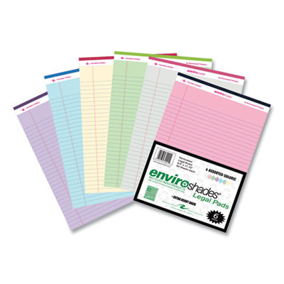 Enviroshades Legal Notepads, Wide/Legal Rule, (50) Assorted Color 8.5 x 11 Sheets, 36/Carton