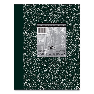 Lab And Science Marble Notebook, Quadrille Rule (5 Sq/In), Green Marble Cover, (60) 10.13 x 7.88 Sheets, 24/Carton