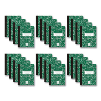 Hardcover Marble Composition Book, Quadrille Rule (5 Sq/In), Green Marble Cover, (100) 9.75 x 7.5 Sheets, 24/Carton