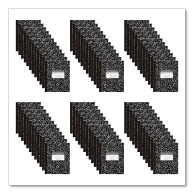 Flexible Cover Marble Composition Notebook, Wide/Legal Rule, Black Marble Cover, (60) 10 x 8 Sheets, 72/Carton