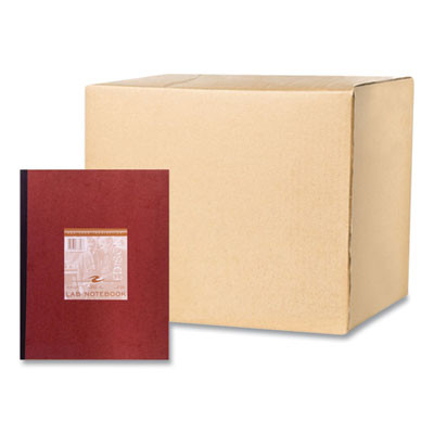 Lab And Science Numbered Notebook, Quadrille Rule (4 Sq/In), Red Cover, (76) 11.75 x 9.25 Sheets, 24/Carton