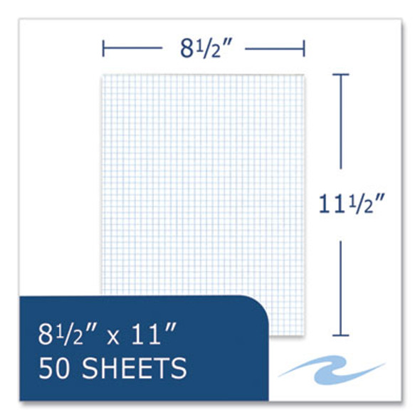 Gummed Pad, 4 Sq/In Quadrille Rule, 50 White 8.5 x 11 Sheets, 72/Carton