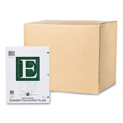 Engineer Filler Paper, 3-Hole, Frame Format/Quad Rule (5 Sq/In, 1 Sq/In) 500 Sheets/Pack, 5/Carton