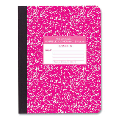 Grade School Ruled Composition Book, Grade 3 Manuscript Format, Magenta Marble Cover, (80) 9.75 x 7.5 Sheets, 48/Carton