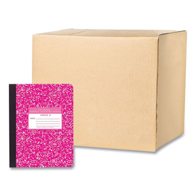 Grade School Ruled Composition Book, Grade 3 Manuscript Format, Magenta Marble Cover, (80) 9.75 x 7.5 Sheets, 48/Carton