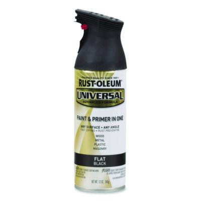 Universal Premium Spray Paint, Flat Black, 12 Oz Aerosol Can