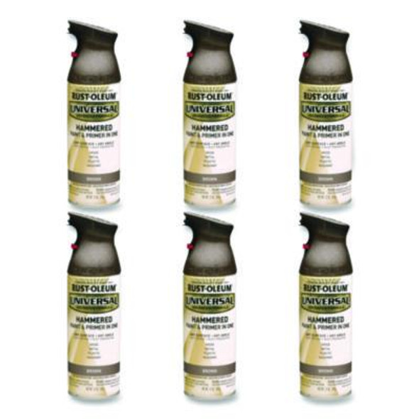 Universal Premium Spray Paint, Hammer Brown, 12 Oz Aerosol Can, 6/Carton