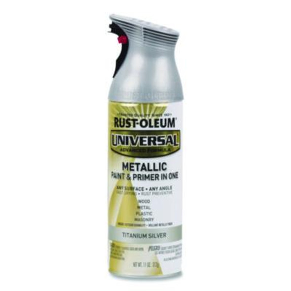 Universal Premium Spray Paint, Metallic Silver, 12 Oz Aerosol Can