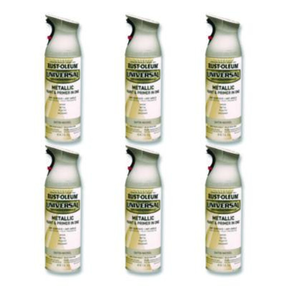Universal Premium Spray Paint, Aged Nickel, 12 Oz Aerosol Can, 6/Carton