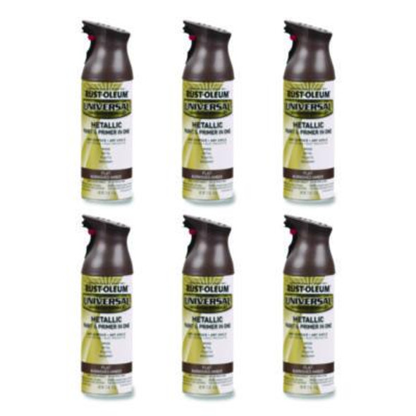 Universal Premium Spray Paint, Flat Amber, 12 Oz Aerosol Can, 6/Carton