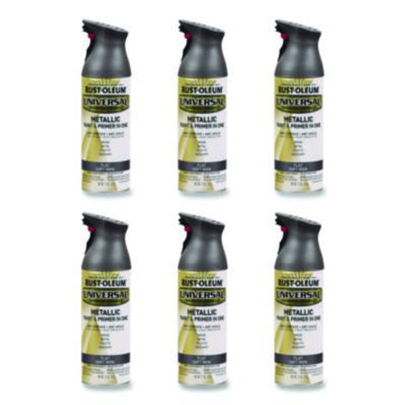 Universal Premium Spray Paint, Flat Iron, 12 Oz Aerosol Can, 6/Carton
