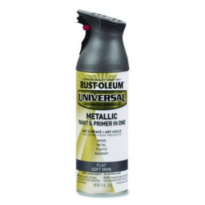 Universal Premium Spray Paint, Flat Iron, 12 Oz Aerosol Can, 6/Carton