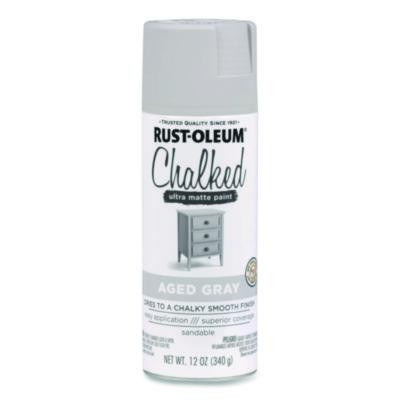 Ultra Matte Chalked Paint, Matte Aged Gray, 12 Oz Aerosol Can, 6/Carton