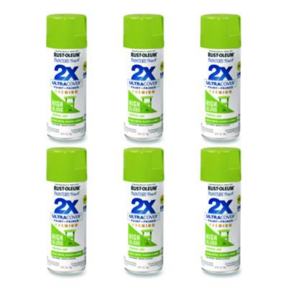 Painter's Touch 2X Ultra Cover Spray Paint, High Gloss Tropical Leaf, 12 Oz Aerosol Can, 6/Carton