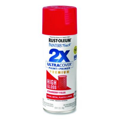 Painter's Touch 2X Ultra Cover Spray Paint, High Gloss Strawberry Fields, 12 Oz Aerosol Can, 6/Carton