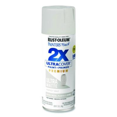 Painter's Touch 2X Ultra Cover Spray Paint, Ultra Matte Gray, 12 Oz Aerosol Can, 6/Carton