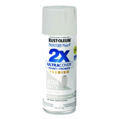 Painter's Touch 2X Ultra Cover Spray Paint, Ultra Matte Gray, 12 Oz Aerosol Can