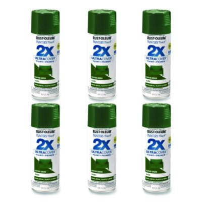 Painter's Touch 2X Ultra Cover Spray Paint, Gloss Hunter Green, 12 Oz Aerosol Can, 6/Carton