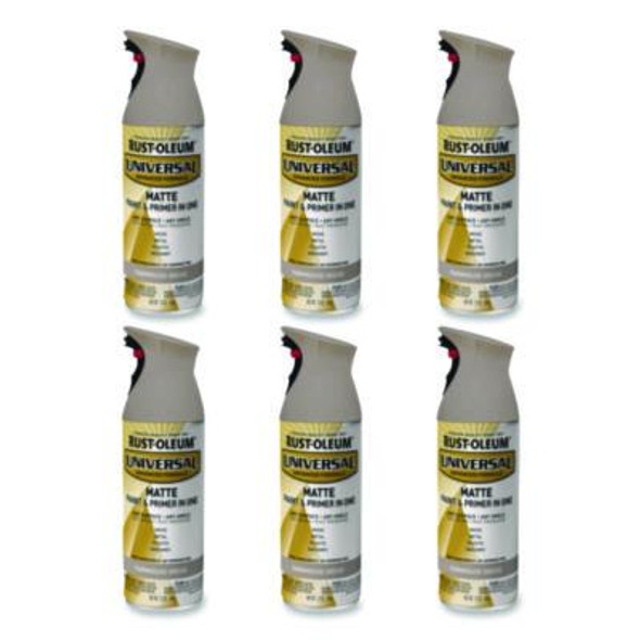 Universal Premium Spray Paint, Matte Greige, 12 Oz Aerosol Can, 6/Carton