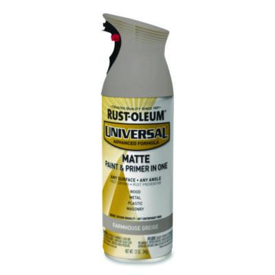 Universal Premium Spray Paint, Matte Greige, 12 Oz Aerosol Can, 6/Carton