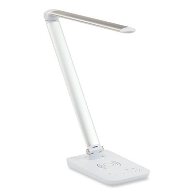 Vamp Led Wireless Charging Lamp, Multi-Pivot Neck, 16.75" High, Silver