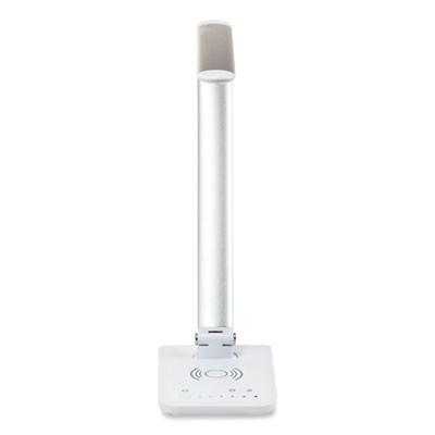 Vamp Led Wireless Charging Lamp, Multi-Pivot Neck, 16.75" High, Silver