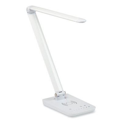 Vamp Led Wireless Charging Lamp, Multi-Pivot Neck, 16.75" High, White