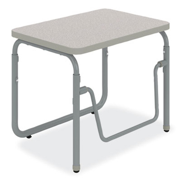 Alphabetter 2.0 Height-Adjustable Student Desk With Pendulum Bar, 27.75 x 19.75 x 22 To 30, Pebble Gray