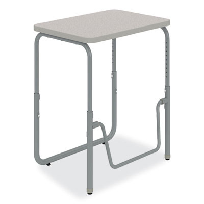 Alphabetter 2.0 Height-Adjustable Student Desk With Pendulum Bar, 27.75 x 19.75 x 22 To 30, Pebble Gray