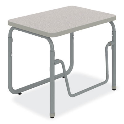 Alphabetter 2.0 Height-Adjustable Student Desk With Pendulum Bar, 27.75 x 19.75 x 22 To 30, Pebble Gray
