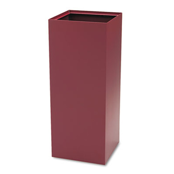Public Square Recycling Receptacles, Can Recycling, 37 Gal, Steel, Burgundy