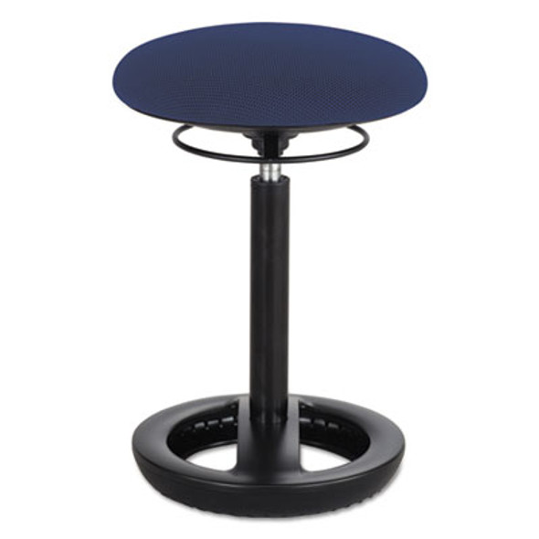 Twixt Desk Height Ergonomic Stool, Supports Up To 250 Lb, 22.5" Seat Height, Blue Seat, Black Base