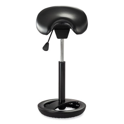 Twixt Extended-Height Saddle Seat Stool, Backless, Supports Up To 300 Lb, 22.9" To 32.7" Seat Height, Black Seat