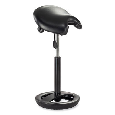 Twixt Extended-Height Saddle Seat Stool, Backless, Supports Up To 300 Lb, 22.9" To 32.7" Seat Height, Black Seat